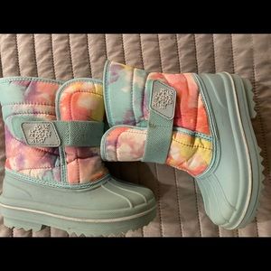 Tie dye winter boots.